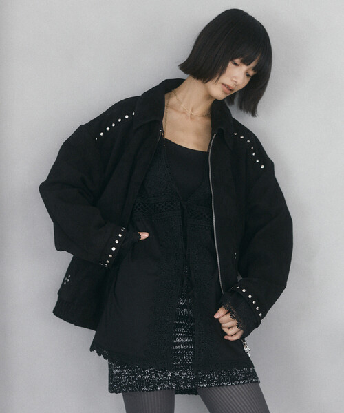 Firsthand（ファーストハンド）の「Firsthand/ファーストハンド ゴートレザー スタッズ ブルゾン【限定展開】 / Goat Leather Studs Blouson（ブルゾン・レディース・ブラック/ダークブラウン・FREE）」の16枚目の写真