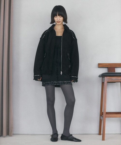 Firsthand（ファーストハンド）の「Firsthand/ファーストハンド ゴートレザー スタッズ ブルゾン【限定展開】 / Goat Leather Studs Blouson（ブルゾン・レディース・ブラック/ダークブラウン・FREE）」の18枚目の写真