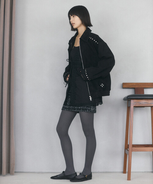 Firsthand（ファーストハンド）の「Firsthand/ファーストハンド ゴートレザー スタッズ ブルゾン【限定展開】 / Goat Leather Studs Blouson（ブルゾン・レディース・ブラック/ダークブラウン・FREE）」の19枚目の写真