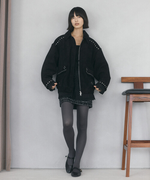 Firsthand（ファーストハンド）の「Firsthand/ファーストハンド ゴートレザー スタッズ ブルゾン【限定展開】 / Goat Leather Studs Blouson（ブルゾン・レディース・ブラック/ダークブラウン・FREE）」の20枚目の写真