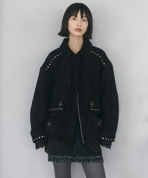 Firsthand（ファーストハンド）の「Firsthand/ファーストハンド ゴートレザー スタッズ ブルゾン【限定展開】 / Goat Leather Studs Blouson（ブルゾン・レディース・ブラック/ダークブラウン・FREE）」の22枚目の写真