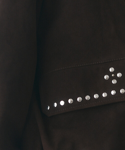 Firsthand（ファーストハンド）の「Firsthand/ファーストハンド ゴートレザー スタッズ ブルゾン【限定展開】 / Goat Leather Studs Blouson（ブルゾン・レディース・ブラック/ダークブラウン・FREE）」の8枚目の写真