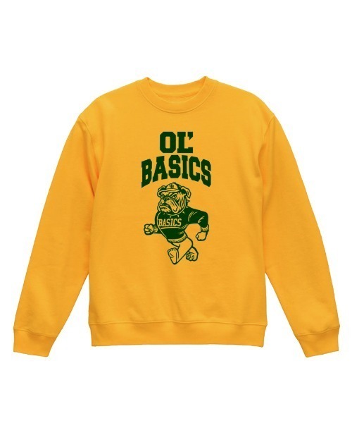 Ol' Basics(オールベーシックス)の「Ol' Basics(オール・ベーシックス) トレーナー スウェット ブルドッグイラスト プリント 裏毛 トップス メンズ ユニセックス(スウェット・メンズ・ゴールド/インディゴブルー/モスグリーン/アッシュ・M/L/XL)」の4枚目の写真