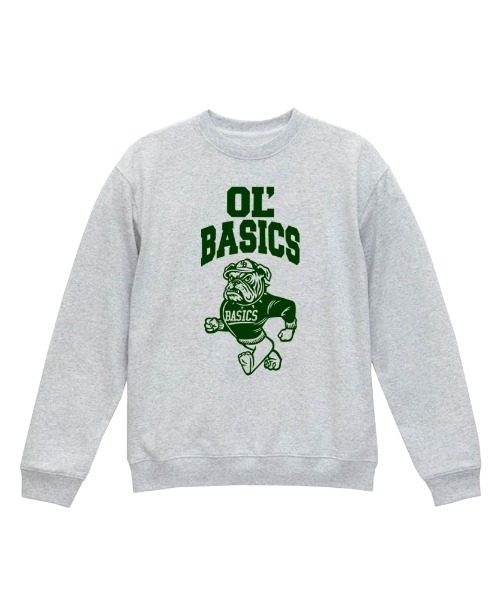 Ol' Basics(オールベーシックス)の「Ol' Basics(オール・ベーシックス) トレーナー スウェット ブルドッグイラスト プリント 裏毛 トップス メンズ ユニセックス(スウェット・メンズ・ゴールド/インディゴブルー/モスグリーン/アッシュ・M/L/XL)」の1枚目の写真