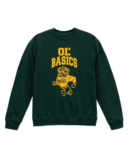 Ol' Basics(オールベーシックス)の「Ol' Basics(オール・ベーシックス) トレーナー スウェット ブルドッグイラスト プリント 裏毛 トップス メンズ ユニセックス(スウェット・メンズ・ゴールド/インディゴブルー/モスグリーン/アッシュ・M/L/XL)」の2枚目の写真
