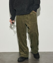 HINSON/ヒンソン 限定展開 HINSON 別注 ワイドストレート コーデュロイ ファティーグパンツ