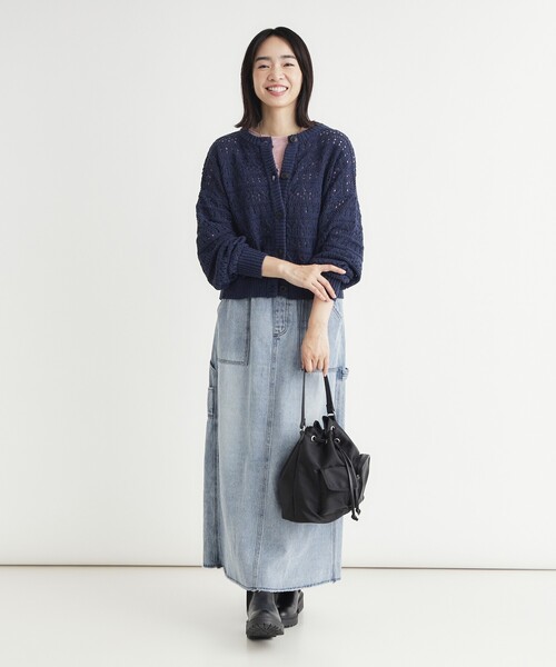 HONEYSUCKLE ROSE（ハニーサックルローズ）の「スカシ柄ニットカーディガン（カーディガン/ボレロ・レディース・ネイビー/モスグリーン・05/04）」の6枚目の写真