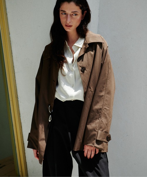LARUTA（ラルータ）の「【LARUTA】[Web限定］ツイルステンカラーミドルコート（ステンカラーコート・レディース・ベージュ/ブラウン・FREE）」の10枚目の写真