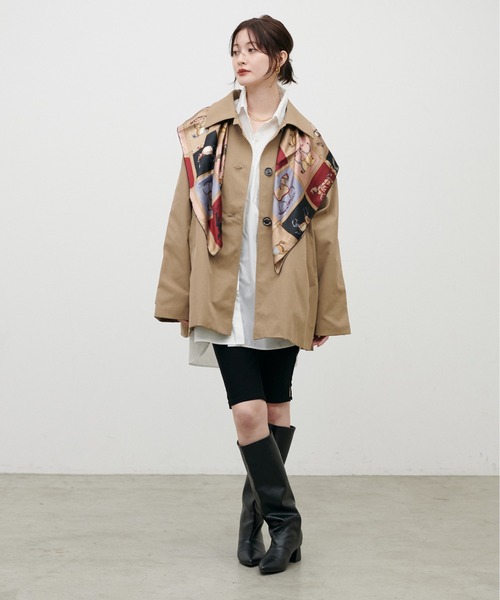 LARUTA（ラルータ）の「【LARUTA】[Web限定］ツイルステンカラーミドルコート（ステンカラーコート・レディース・ベージュ/ブラウン・FREE）」の15枚目の写真