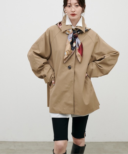 LARUTA（ラルータ）の「【LARUTA】[Web限定］ツイルステンカラーミドルコート（ステンカラーコート・レディース・ベージュ/ブラウン・FREE）」の13枚目の写真