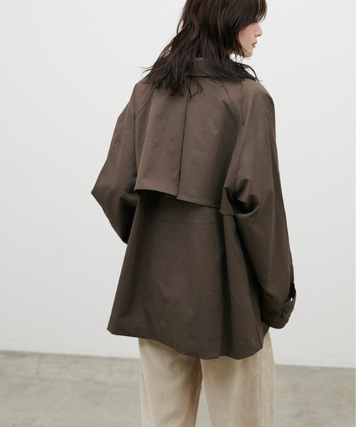 LARUTA（ラルータ）の「【LARUTA】[Web限定］ツイルステンカラーミドルコート（ステンカラーコート・レディース・ベージュ/ブラウン・FREE）」の6枚目の写真