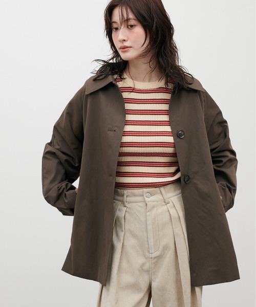 LARUTA（ラルータ）の「【LARUTA】[Web限定］ツイルステンカラーミドルコート（ステンカラーコート・レディース・ベージュ/ブラウン・FREE）」の3枚目の写真