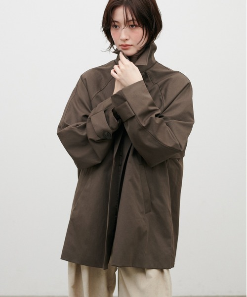 LARUTA（ラルータ）の「【LARUTA】[Web限定］ツイルステンカラーミドルコート（ステンカラーコート・レディース・ベージュ/ブラウン・FREE）」の7枚目の写真