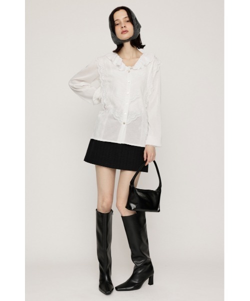 SLY(スライ)の「CLASSICAL HG KNIT BL クラシックハイゲージニットブラウス 秋服(シャツ/ブラウス・レディース・ブラウン/オフホワイト・FREE)」の5枚目の写真