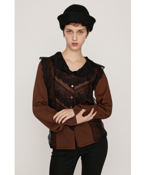 SLY(スライ)の「CLASSICAL HG KNIT BL クラシックハイゲージニットブラウス 秋服(シャツ/ブラウス・レディース・ブラウン/オフホワイト・FREE)」の18枚目の写真