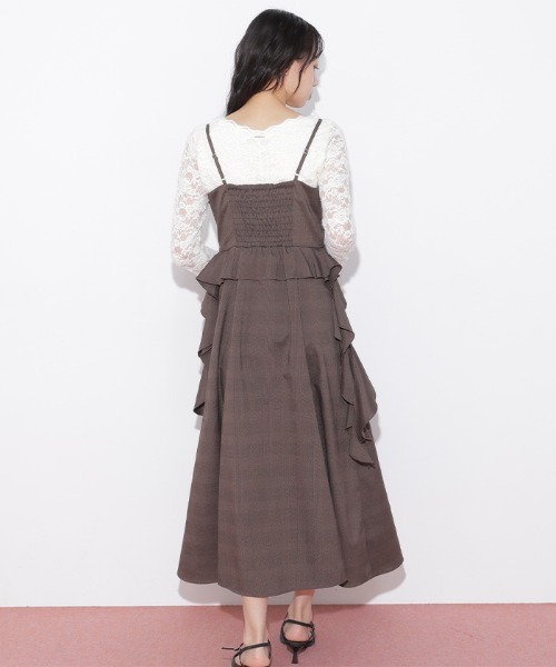 JILL by JILL STUART(ジルバイジルスチュアート)の「チェックキャミジャンスカ(ワンピース・レディース・ブラウン系その他/グレー系その他・FREE)」の6枚目の写真
