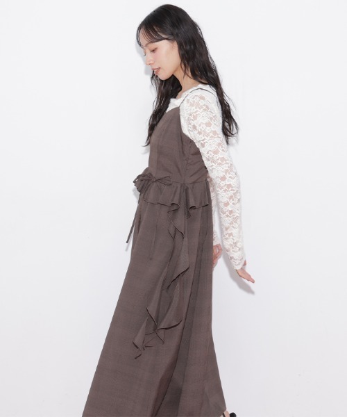 JILL by JILL STUART(ジルバイジルスチュアート)の「チェックキャミジャンスカ(ワンピース・レディース・ブラウン系その他/グレー系その他・FREE)」の5枚目の写真