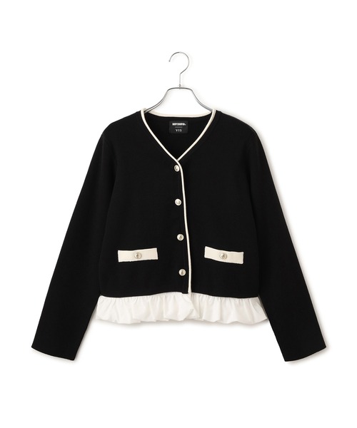 MARY QUANT(マリークワント)の「【MARY QUANT×VIS】メタルボタンドッキングカーディガン(カーディガン/ボレロ・レディース・ブラック/ダークブラウン/キナリ・FREE)」の2枚目の写真