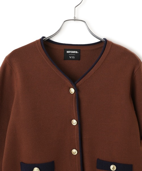MARY QUANT(マリークワント)の「【MARY QUANT×VIS】メタルボタンドッキングカーディガン(カーディガン/ボレロ・レディース・ブラック/ダークブラウン/キナリ・FREE)」の6枚目の写真