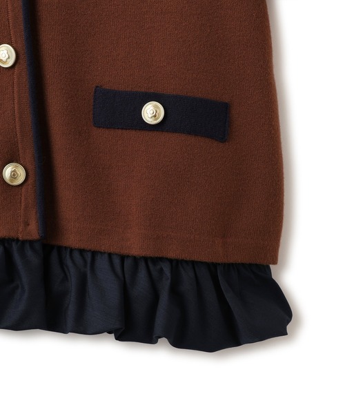 MARY QUANT(マリークワント)の「【MARY QUANT×VIS】メタルボタンドッキングカーディガン(カーディガン/ボレロ・レディース・ブラック/ダークブラウン/キナリ・FREE)」の7枚目の写真
