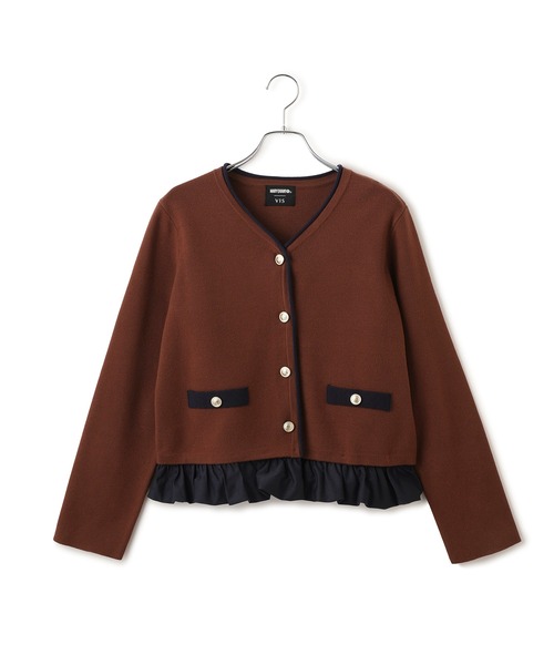 MARY QUANT(マリークワント)の「【MARY QUANT×VIS】メタルボタンドッキングカーディガン(カーディガン/ボレロ・レディース・ブラック/ダークブラウン/キナリ・FREE)」の4枚目の写真