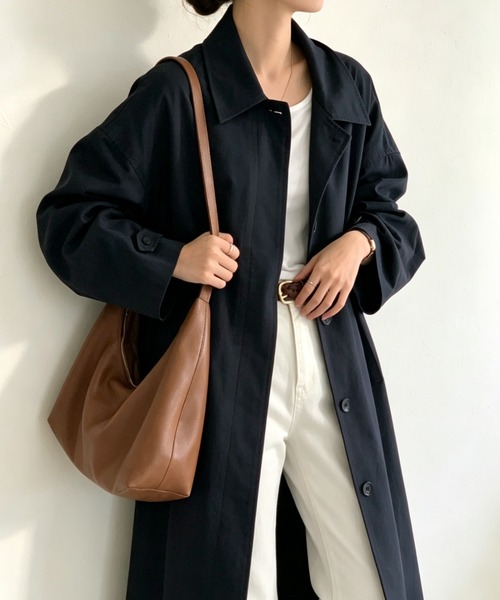 Aelina(エリナ)の「取り外し可能なフード付きロング丈トレンチコート(トレンチコート・レディース・ブラック/オフホワイト/モカ・FREE)」の20枚目の写真
