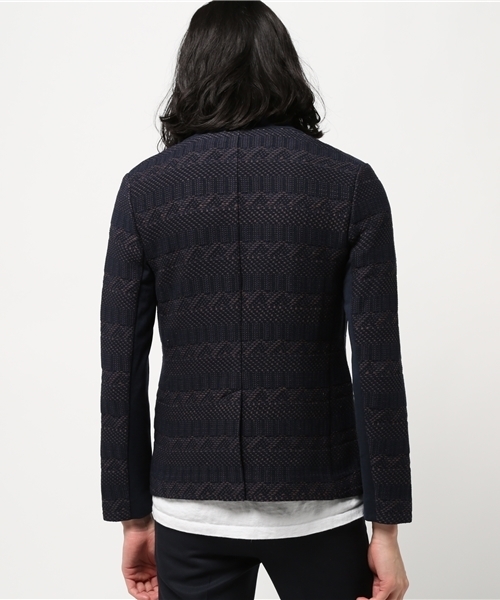 WRAPINKNOT（ラッピンノット）の「ウーブン ニット ジャケット（テーラードジャケット・メンズ・ネイビー・2）」の3枚目の写真