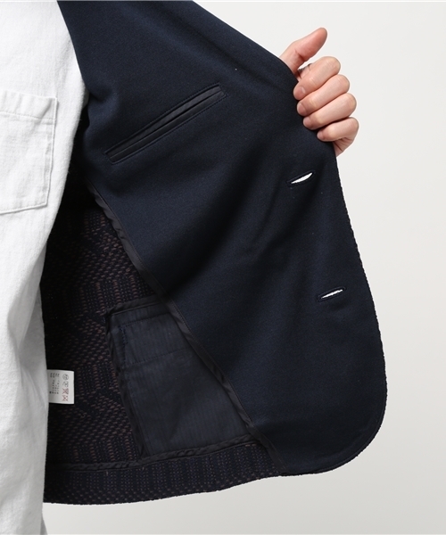 WRAPINKNOT（ラッピンノット）の「ウーブン ニット ジャケット（テーラードジャケット・メンズ・ネイビー・2）」の8枚目の写真