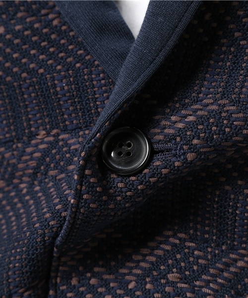 WRAPINKNOT（ラッピンノット）の「ウーブン ニット ジャケット（テーラードジャケット・メンズ・ネイビー・2）」の9枚目の写真