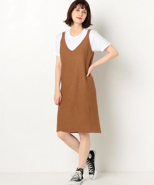 Another Edition（アナザーエディション）の「ニットキャミワンピース/AEMBC L/C KNIT CAMI OP◆（ワンピース・レディース・オフホワイト/ブラック/ライトピンク/マスタード・FREE）」の7枚目の写真