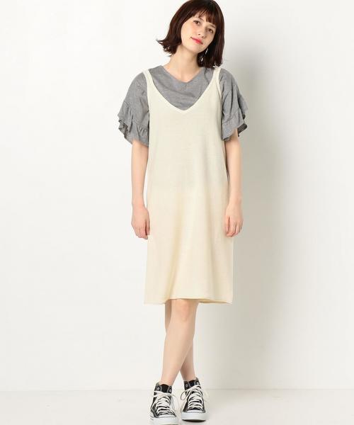 Another Edition（アナザーエディション）の「ニットキャミワンピース/AEMBC L/C KNIT CAMI OP◆（ワンピース・レディース・オフホワイト/ブラック/ライトピンク/マスタード・FREE）」の13枚目の写真
