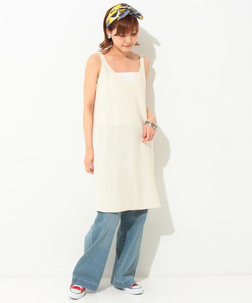 Another Edition（アナザーエディション）の「ニットキャミワンピース/AEMBC L/C KNIT CAMI OP◆（ワンピース・レディース・オフホワイト/ブラック/ライトピンク/マスタード・FREE）」の11枚目の写真