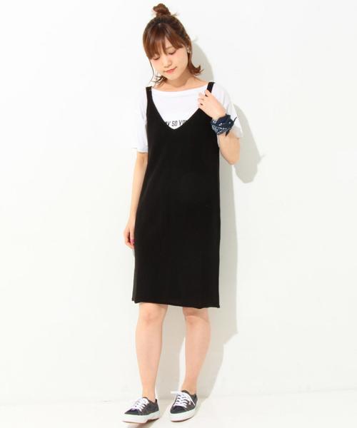 Another Edition（アナザーエディション）の「ニットキャミワンピース/AEMBC L/C KNIT CAMI OP◆（ワンピース・レディース・オフホワイト/ブラック/ライトピンク/マスタード・FREE）」の12枚目の写真