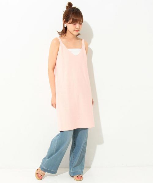Another Edition（アナザーエディション）の「ニットキャミワンピース/AEMBC L/C KNIT CAMI OP◆（ワンピース・レディース・オフホワイト/ブラック/ライトピンク/マスタード・FREE）」の5枚目の写真