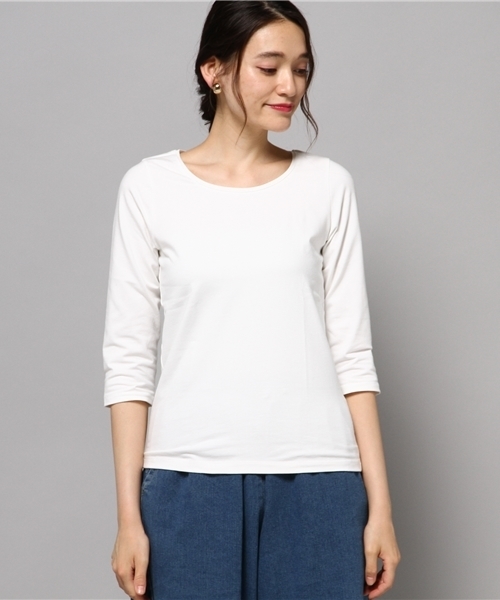 LIMITLESS LUXURY（リミットレスラグジュアリー）の「クルーネックカットソー◆（Tシャツ/カットソー・レディース・ホワイト/ブラック/グレー・FREE）」の8枚目の写真