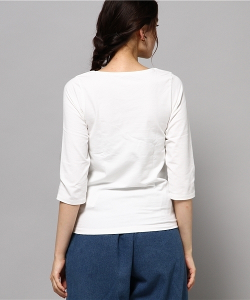 LIMITLESS LUXURY（リミットレスラグジュアリー）の「クルーネックカットソー◆（Tシャツ/カットソー・レディース・ホワイト/ブラック/グレー・FREE）」の10枚目の写真