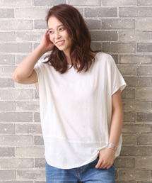 MYSELF ABAHOUSE | リネンレーヨンクロス変形Tブラウス(シャツ/ブラウス)