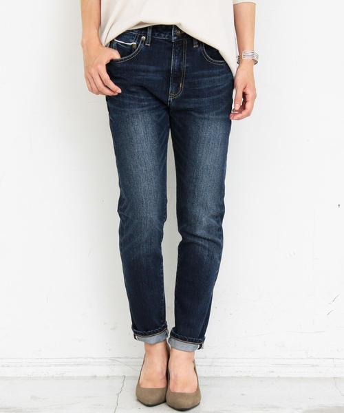 BEAUTY&YOUTH UNITED ARROWS（ビューティーアンドユースユナイテッドアローズ）の「【WEB限定】by ※∴セルヴィッジデニム9分丈スリムテーパードパンツ◆（デニムパンツ・レディース・ネイビー/コバルトブルー・SMALL/LARGE/MEDIUM）」の7枚目の写真