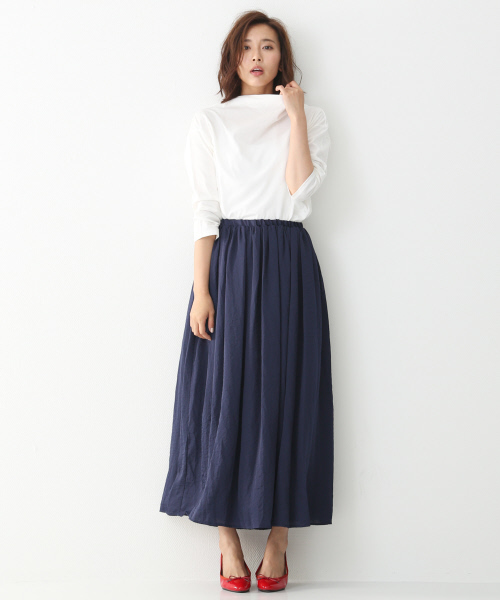 MYSELF ABAHOUSE（マイセルフアバハウス）の「カヴェール天竺ボトルネックカットソー（Tシャツ/カットソー・レディース・キャメル/オフホワイト/グレー・FREE）」の11枚目の写真