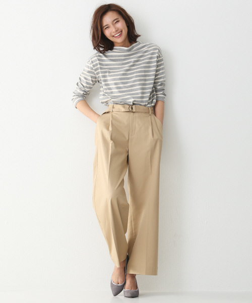 MYSELF ABAHOUSE（マイセルフアバハウス）の「カヴェール天竺ボトルネックカットソー（Tシャツ/カットソー・レディース・キャメル/オフホワイト/グレー・FREE）」の12枚目の写真