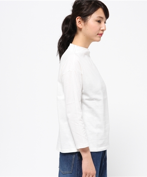 MYSELF ABAHOUSE（マイセルフアバハウス）の「カヴェール天竺ボトルネックカットソー（Tシャツ/カットソー・レディース・キャメル/オフホワイト/グレー・FREE）」の5枚目の写真