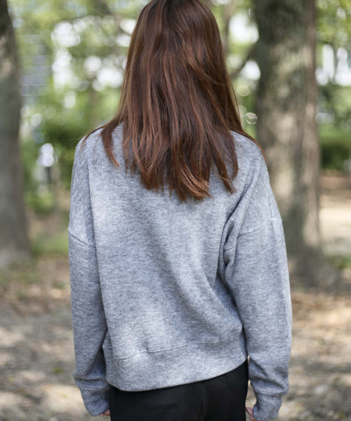 Denime（ドゥニーム）の「ニットソーリブトップス（Tシャツ/カットソー・レディース・グレー/ワイン/ホワイト・FREE）」の12枚目の写真