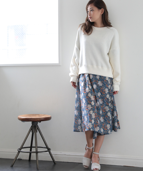 Denime（ドゥニーム）の「ニットソーリブトップス（Tシャツ/カットソー・レディース・グレー/ワイン/ホワイト・FREE）」の19枚目の写真