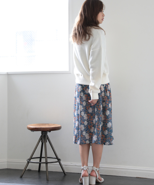 Denime（ドゥニーム）の「ニットソーリブトップス（Tシャツ/カットソー・レディース・グレー/ワイン/ホワイト・FREE）」の17枚目の写真