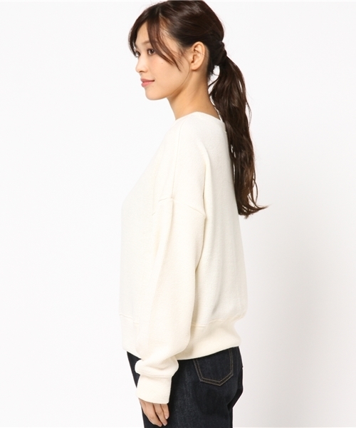 Denime（ドゥニーム）の「ニットソーリブトップス（Tシャツ/カットソー・レディース・グレー/ワイン/ホワイト・FREE）」の7枚目の写真