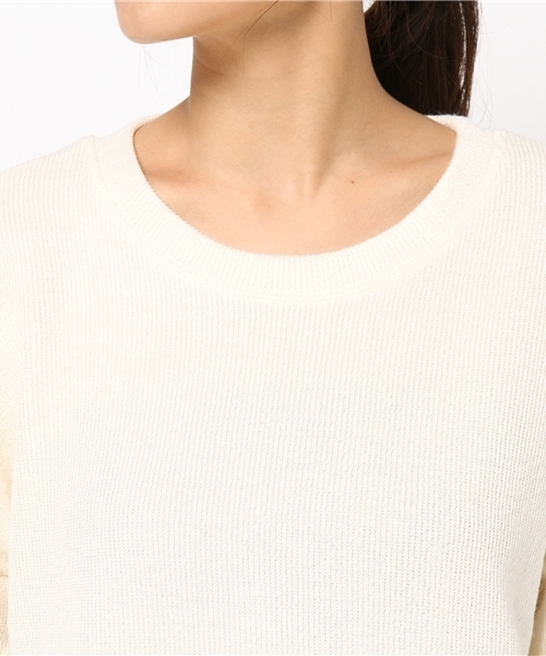 Denime（ドゥニーム）の「ニットソーリブトップス（Tシャツ/カットソー・レディース・グレー/ワイン/ホワイト・FREE）」の9枚目の写真