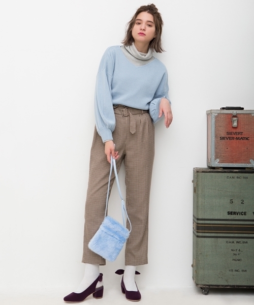 WEGO（ウィゴー）の「WEGO/バックリボンベロアミュール（パンプス・レディース・ワイン/パープル/ブラック・MEDIUM/LARGE）」の14枚目の写真