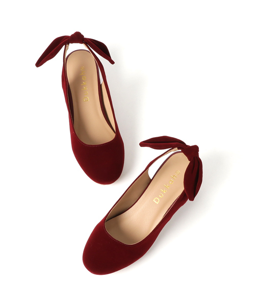 WEGO（ウィゴー）の「WEGO/バックリボンベロアミュール（パンプス・レディース・ワイン/パープル/ブラック・MEDIUM/LARGE）」の7枚目の写真