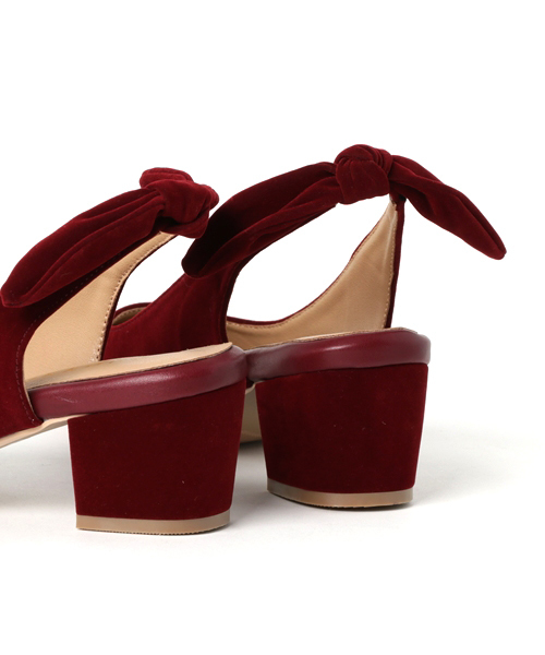 WEGO（ウィゴー）の「WEGO/バックリボンベロアミュール（パンプス・レディース・ワイン/パープル/ブラック・MEDIUM/LARGE）」の10枚目の写真