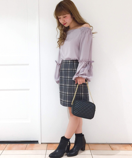 archives（アルシーヴ）の「チェック ウールタイトスカート（スカート・レディース・グレー/カーキ/ネイビー・MEDIUM）」の18枚目の写真